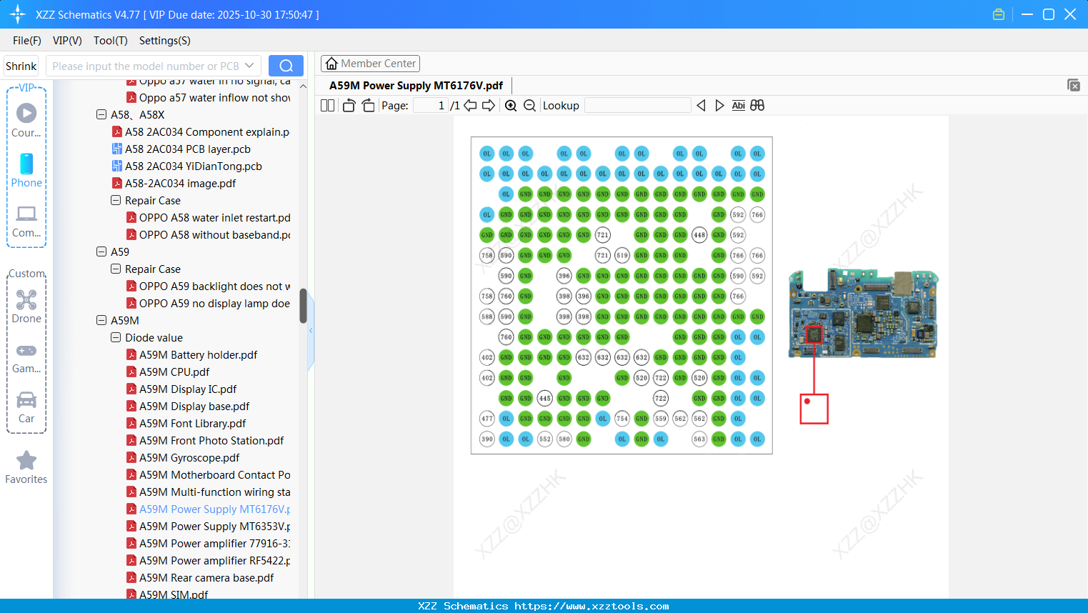 OPPO A59M Power Supply MT6176V